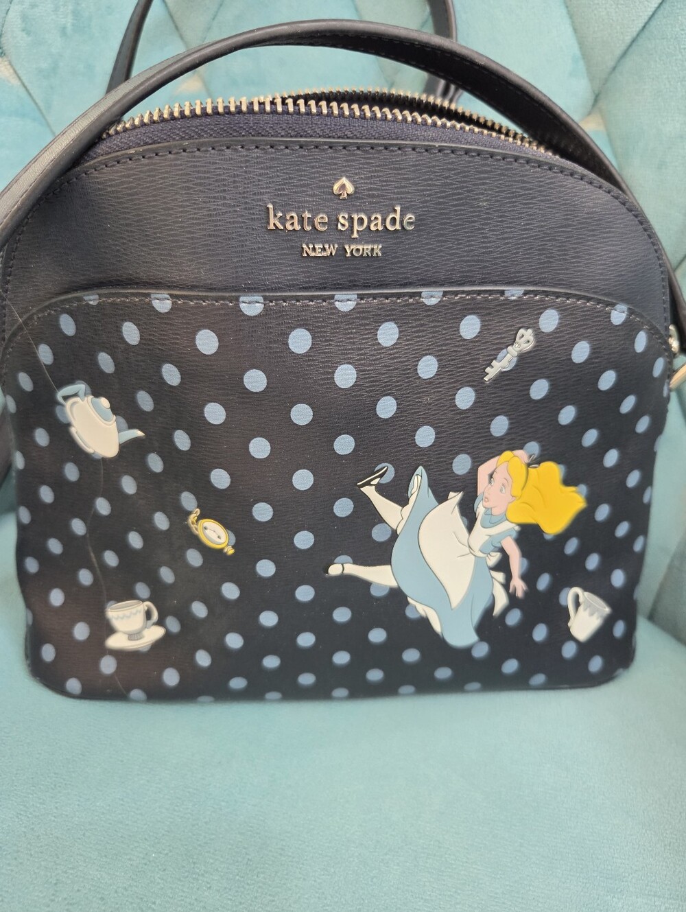 kate spade navy Alice in Wonderland Polka Dot Dome Crossbody - Picture 4 of 7